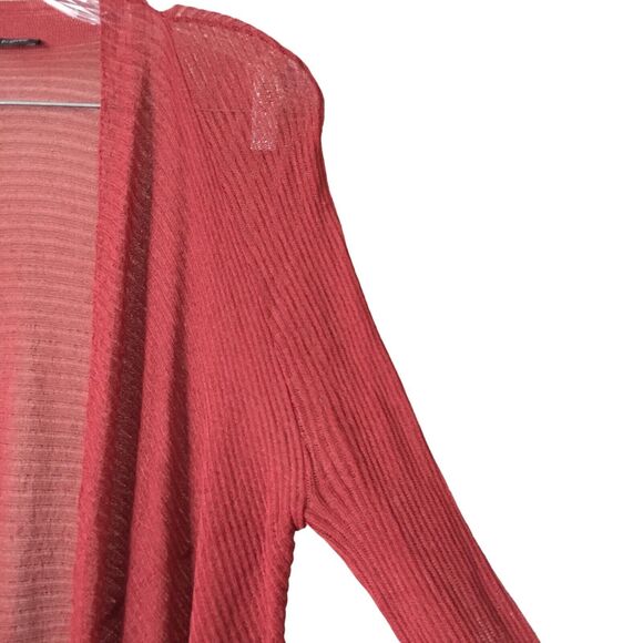 Eileen Fisher Women's Knit Top Cardigan Size M Red Sheer Long Sleeve Shawl - Picture 7 of 10